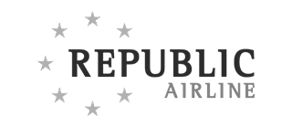 Logo for Republic Airline, which features a ring of grey stars.