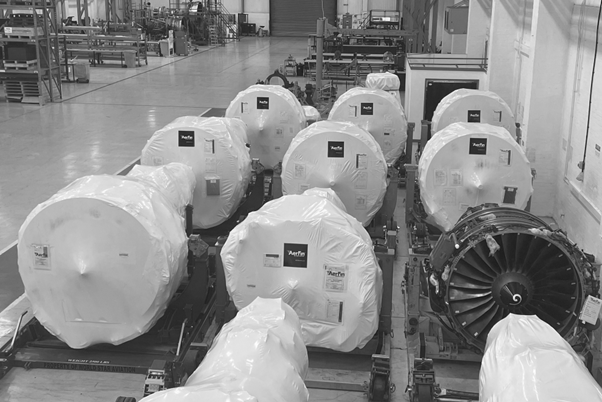 Engines wrapped up in the factory
